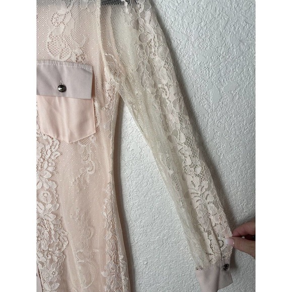 KAOS Pink Lace Dress Small Ethereal Coquette Made In Italy Cottagecore Girly - Picture 7 of 11